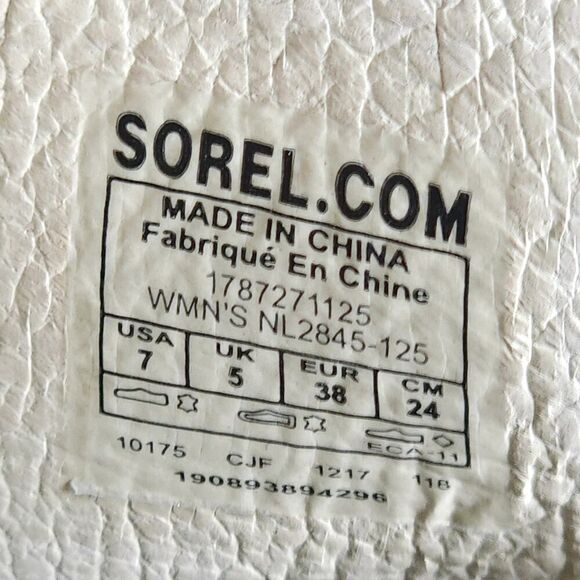 Sorel Women's Nadia US7 Beige Leather Snakeskin Embossed Peep Toe Ankle Booties - Picture 11 of 16